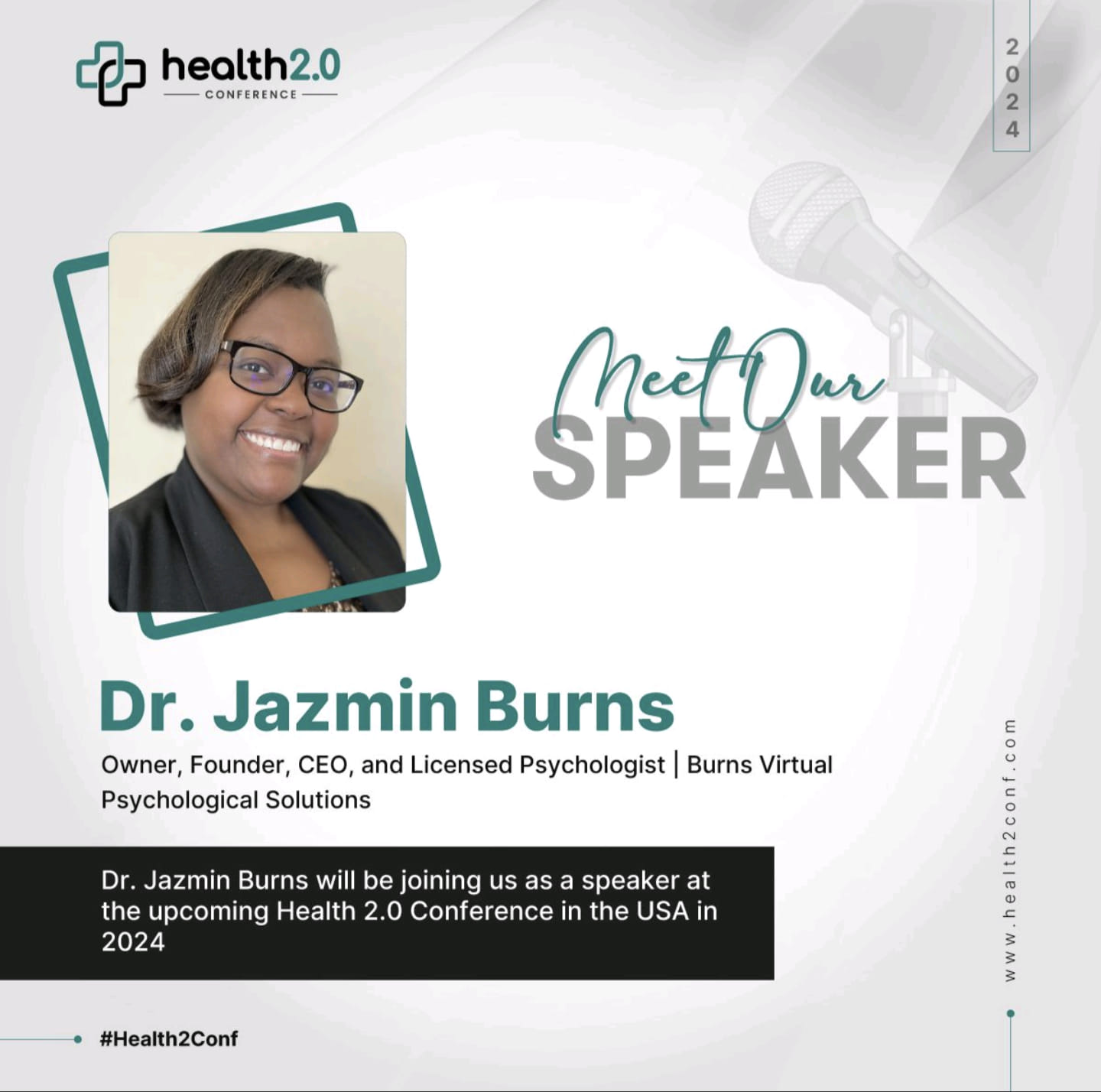 Speaker Dr. Jazmin Burns at Health 2.0 conference